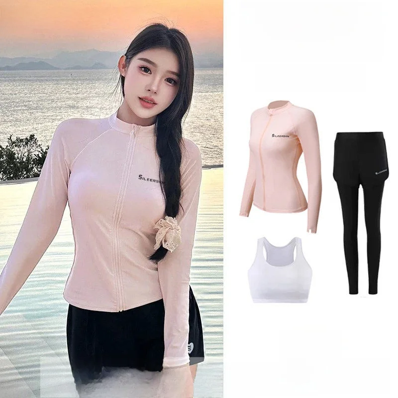 

Женский раздельный гидрокостюм большого размера с длинными рукавами и штанами, быстросохнущий, с защитой от солнца, для серфинга и плавания