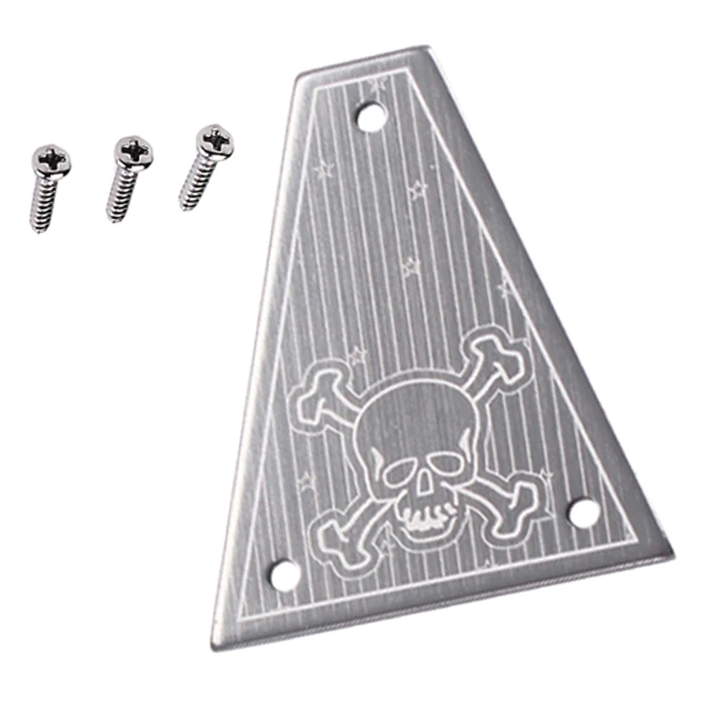 Tooyful Rod Cover Plate with 3 Pcs Mounting Screws Blank rod cover for Jackson Aluminum Alloy Electric Guitar