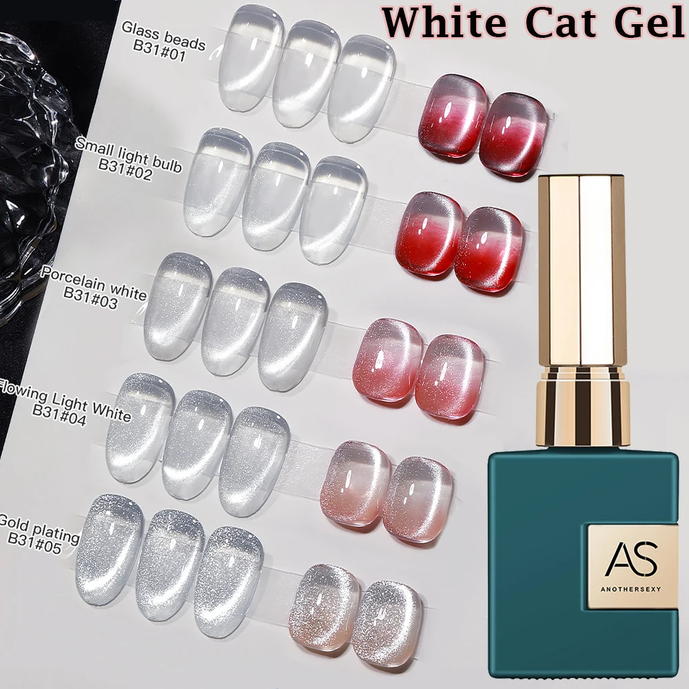 

15 мл Tpo Free Sparkling White Cat Eye Гель-лак для ногтей Ultra Diamond Shine Зеркальное стекло Cat Magnet УФ-гель-лак для ногтей