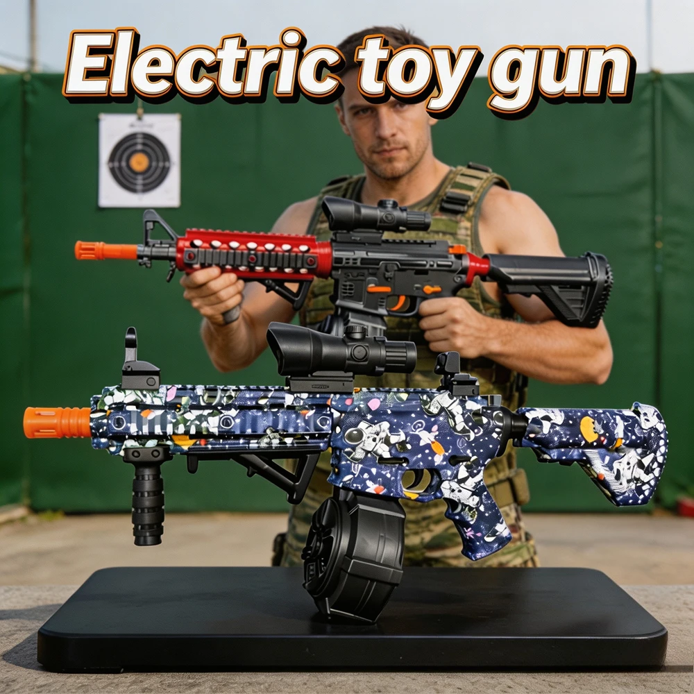 M416 Electric Toy Gun Graffiti Pattern Multi Shot Outdoor Shooting Blaster Toy Various Styles Available Ideal Birthday Gift