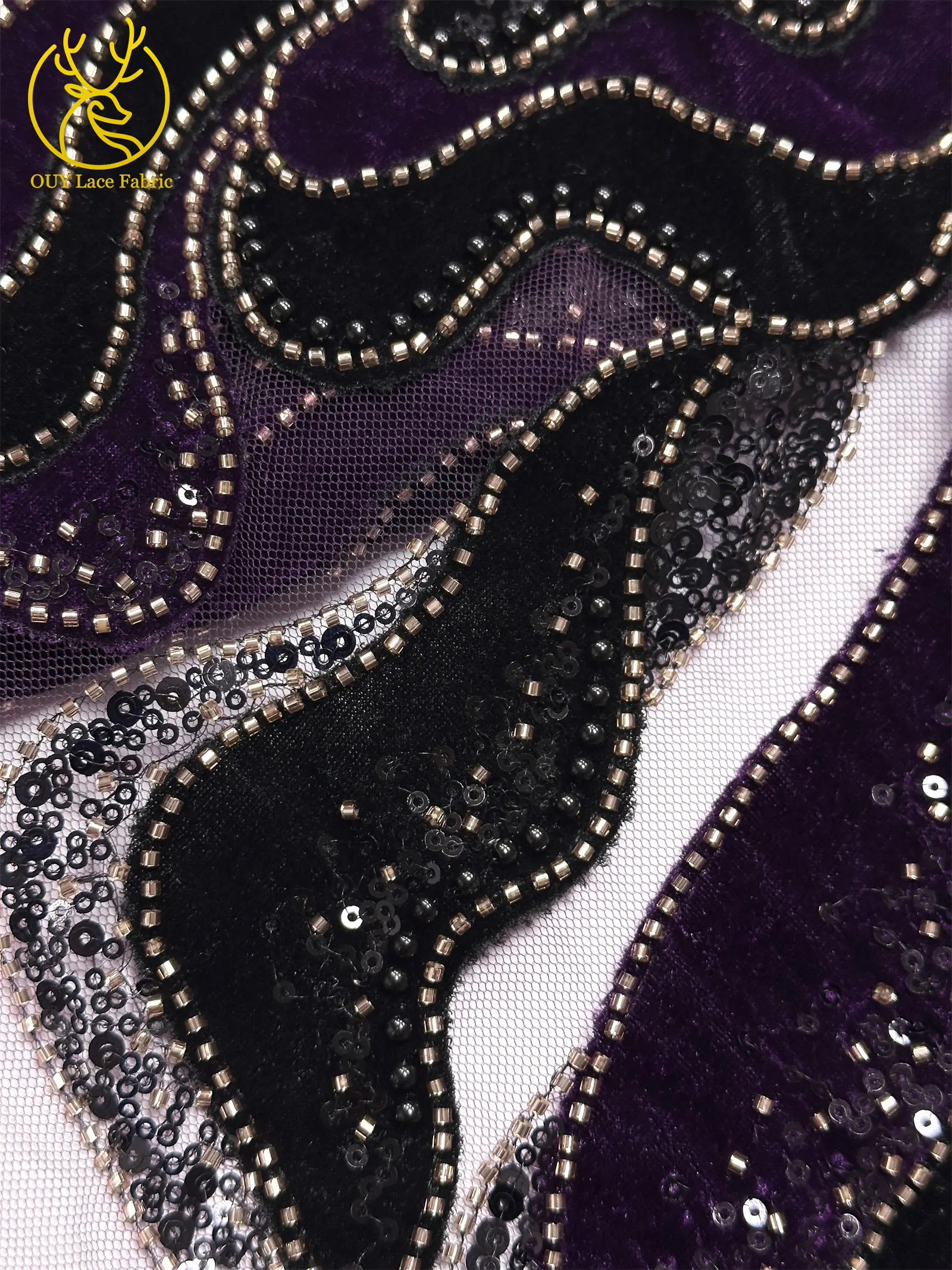 Neueste Afrikanische Samt-Pailletten-Spitzenstoffe 2026 Luxuriöse Bräutigam-Stickerei Tüllstoffe Französische Damen-Abendkleider zum Nähen – Detail 21