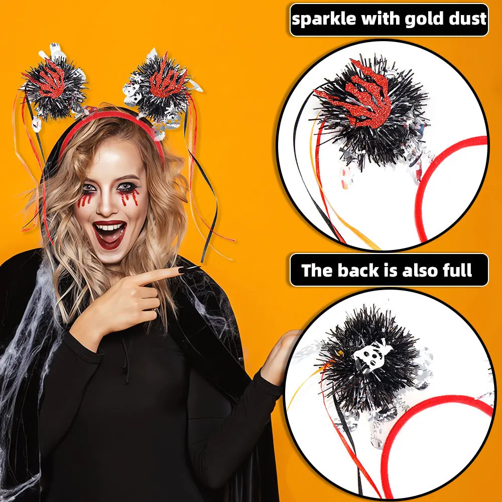 Halloween Tassel Pumpkin Spider Skeleton Hairband Costume Cosplay Headband Family's Halloween Party Photo Prop Decor Headdresses image 2