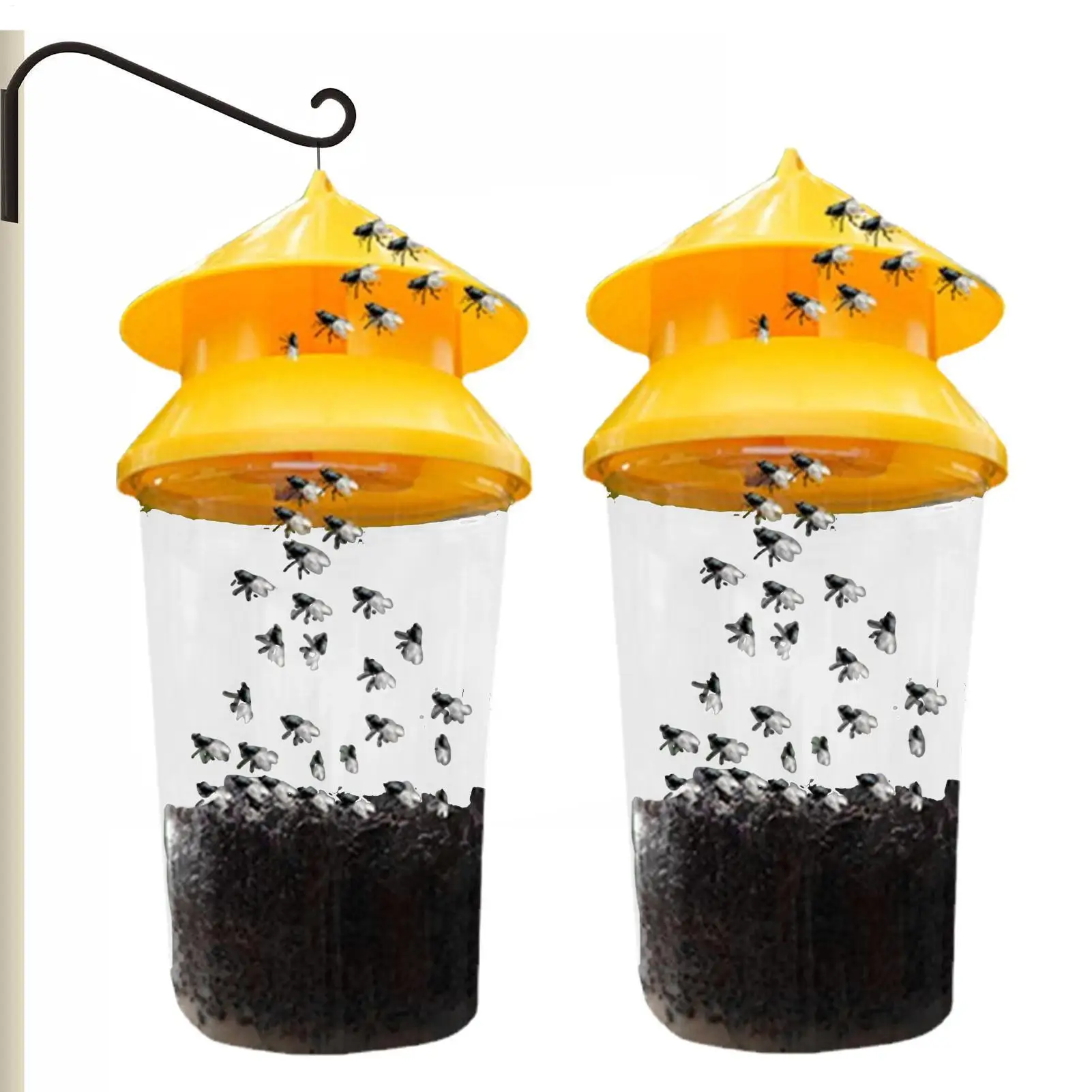 2pcs Reusable Fly Traps Fly Bait Jar Catchers Multipurpose Outdoor Firm Reliable Flytraps Stable Horse Fly Trap  for Pastures