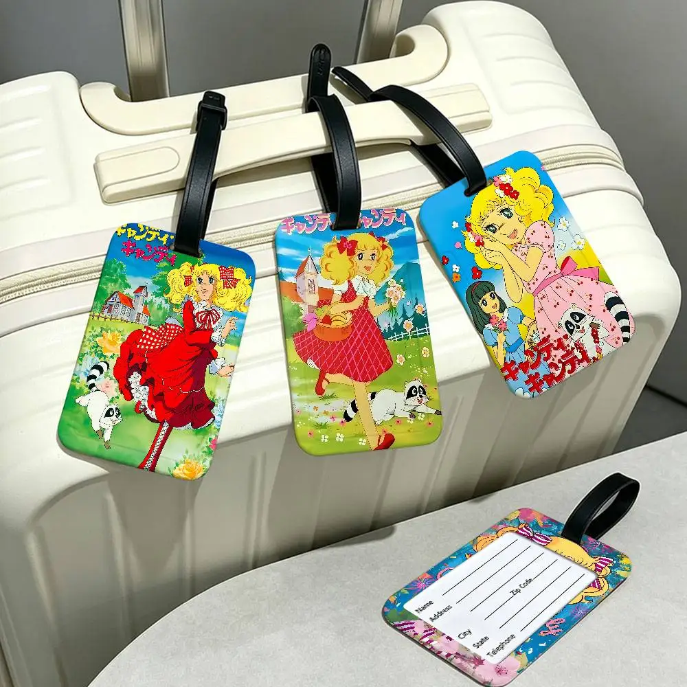Manga Candy Candy Anime Lightweight Anti lost PVC Luggage Tag Removable Info Card Sleeve Backpack Travel Accessory