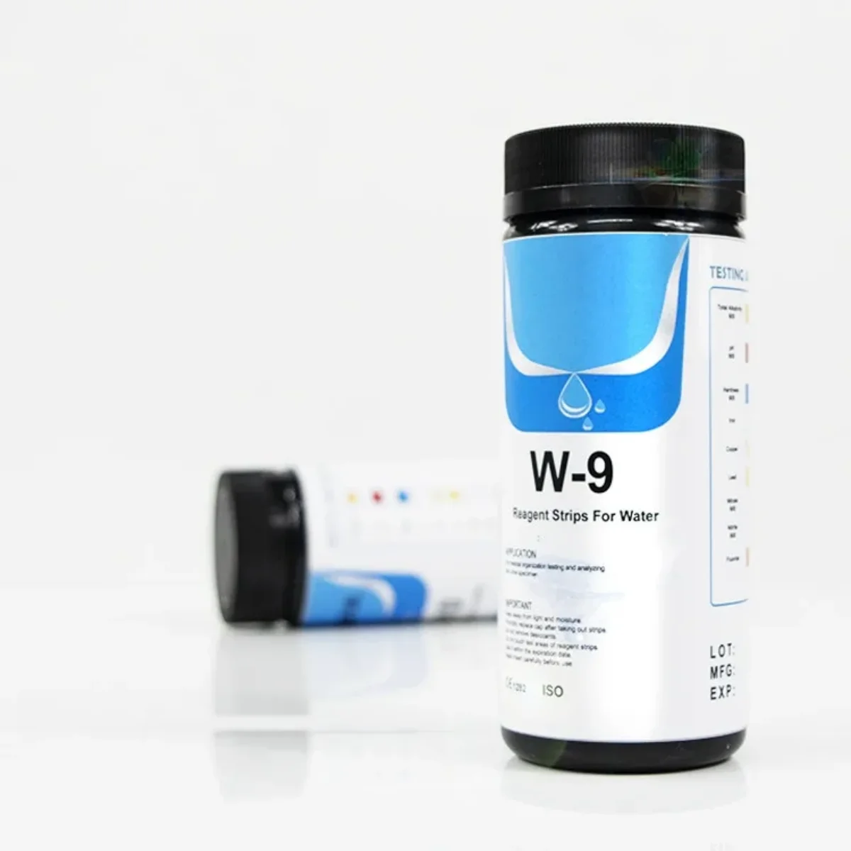 Rapid Water Test Strip W-9  Testing Water Quality with 9 Parameters Chlorine, Bromine, pH, Hardness