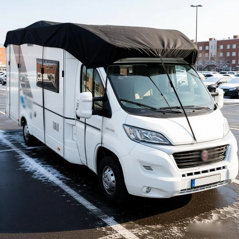 RVs Roof Cover 210D Oxford Cloth For 700-750cm Length Caravan Roof Cover Weather-Resistant Rooftop Tarpaulin For RV Travel