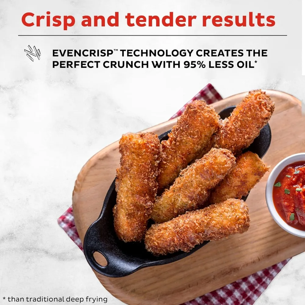 Air Fryer, 7-in-1 Functions with EvenCrisp Technology that Crisps, Broils, Bakes, Roasts, Dehydrates, Reheats & Rotisser