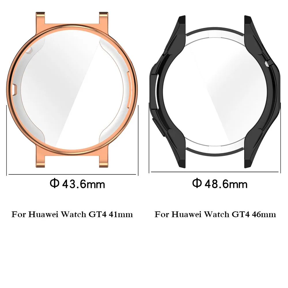 BEHUA-funda de reloj para Huawei Watch GT 4, carcasa protectora de 41mm y 46mm, cubierta suave y Flexible de TPU con accesorios protectores de pantalla