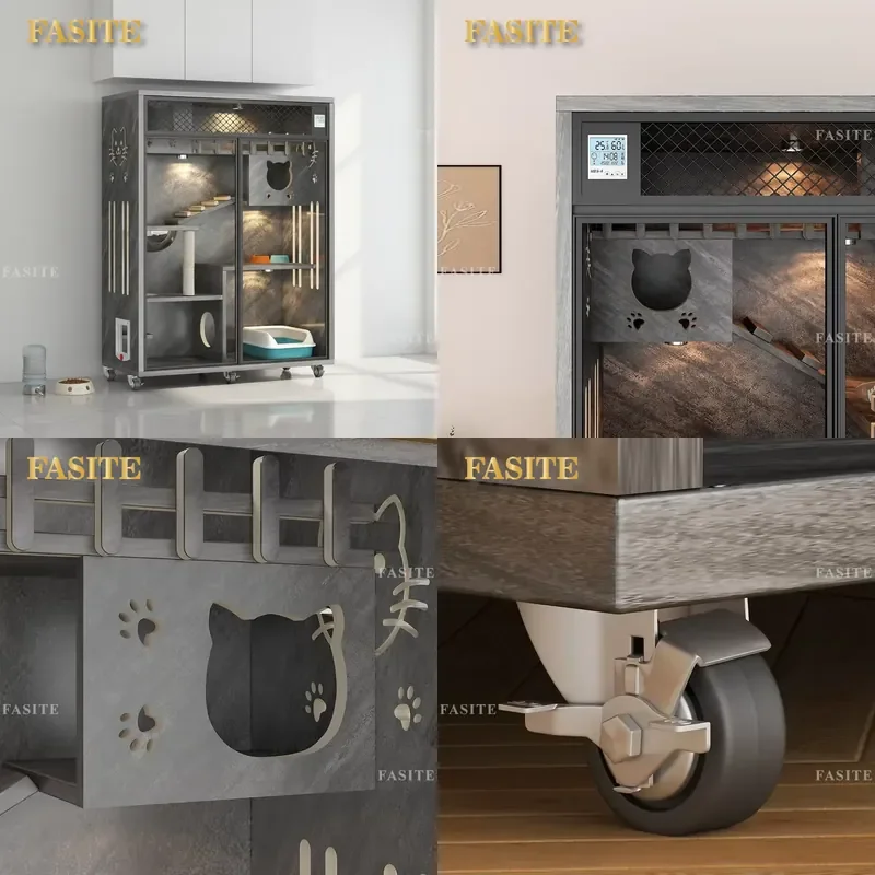 For Large Cats Modern Luxury Wooden Cat Villa   Light Eco-friendly Customizable Indoor Pet House Nest for Living Room