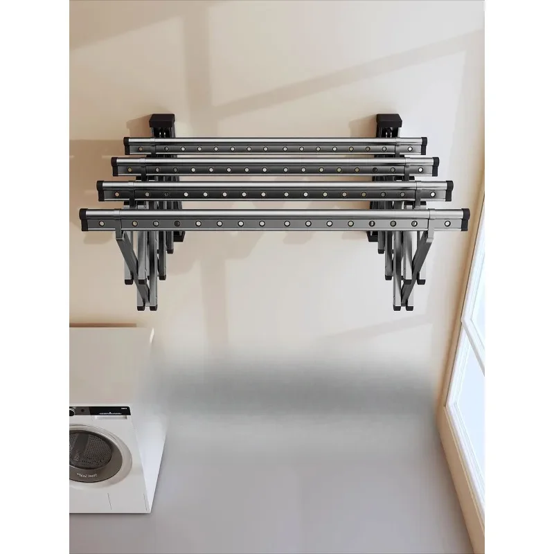 

Side drying rack wall fixed folding push-pull telescopic window balcony side wall small size drying rack