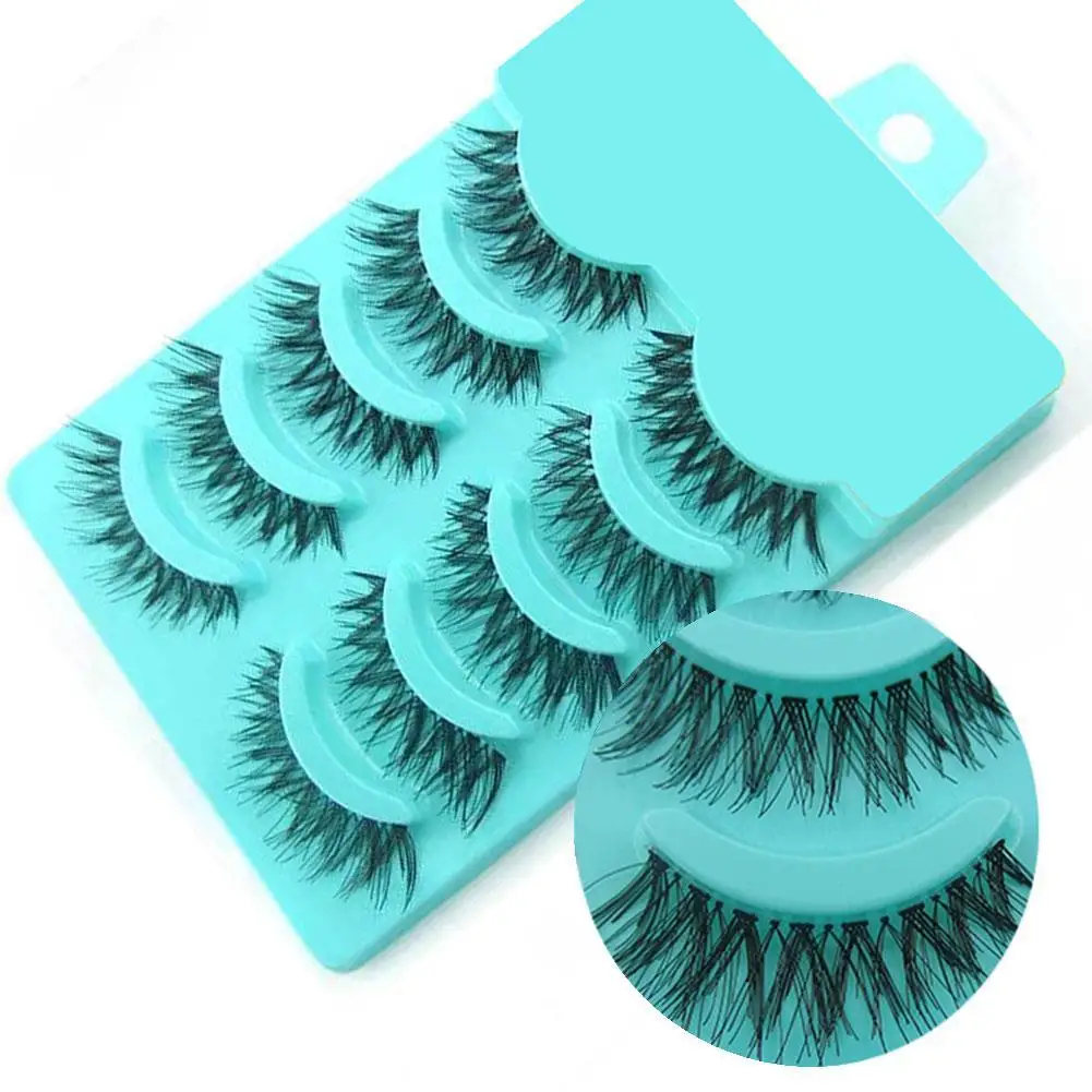 5 Paar 3d Nerts Wimpers Faux Pluizige Dramatische Valse Wimpers Natuurlijke Wimper Halve Cils Verlenging Wimpers Make-Up Tool