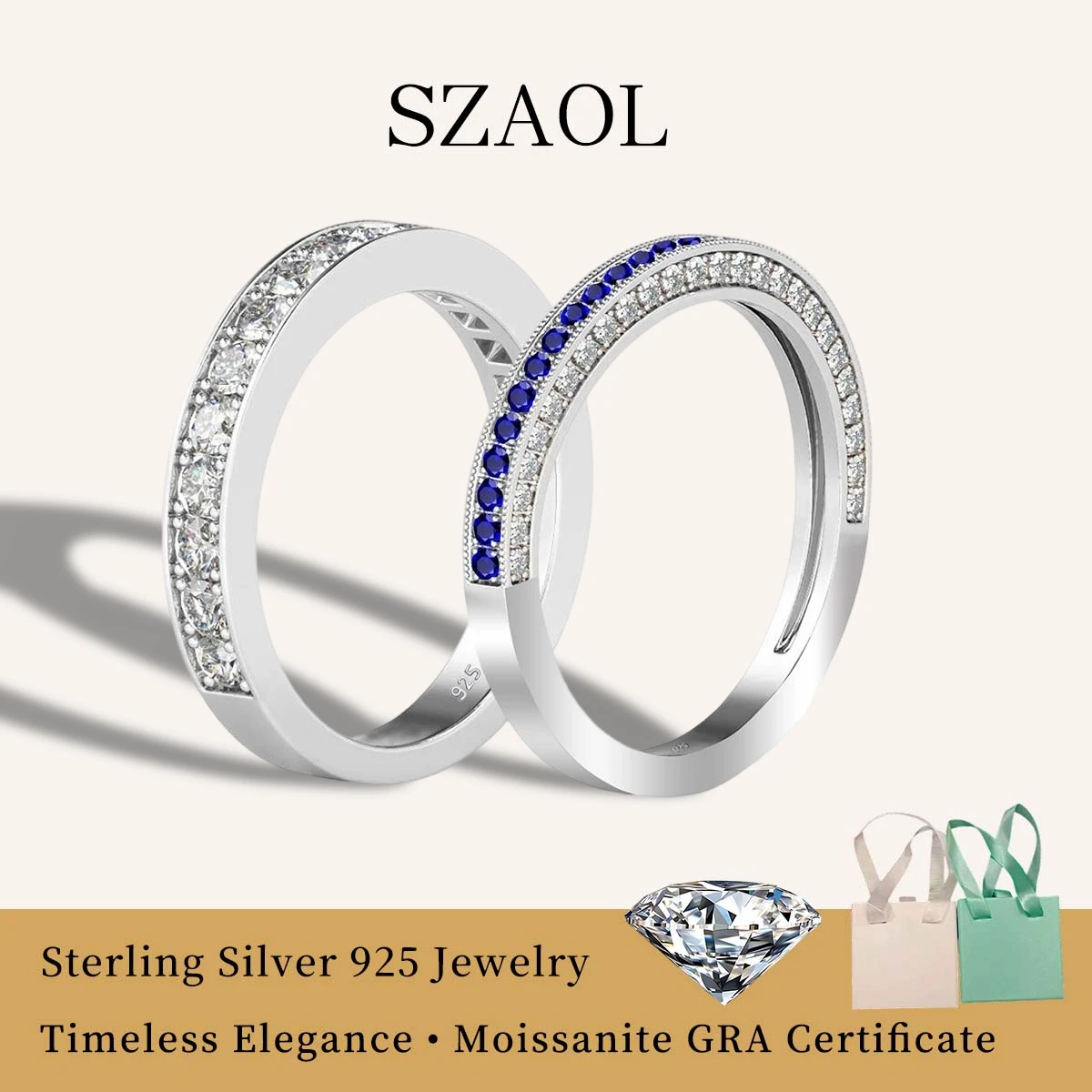 

Кольцо с круглым сапфиром и муассанитом, обручальное, с бриллиантовой оправой, для девушек, 100% серебро 925 пробы, в форме короны, с одним элементом, повседневное украшение