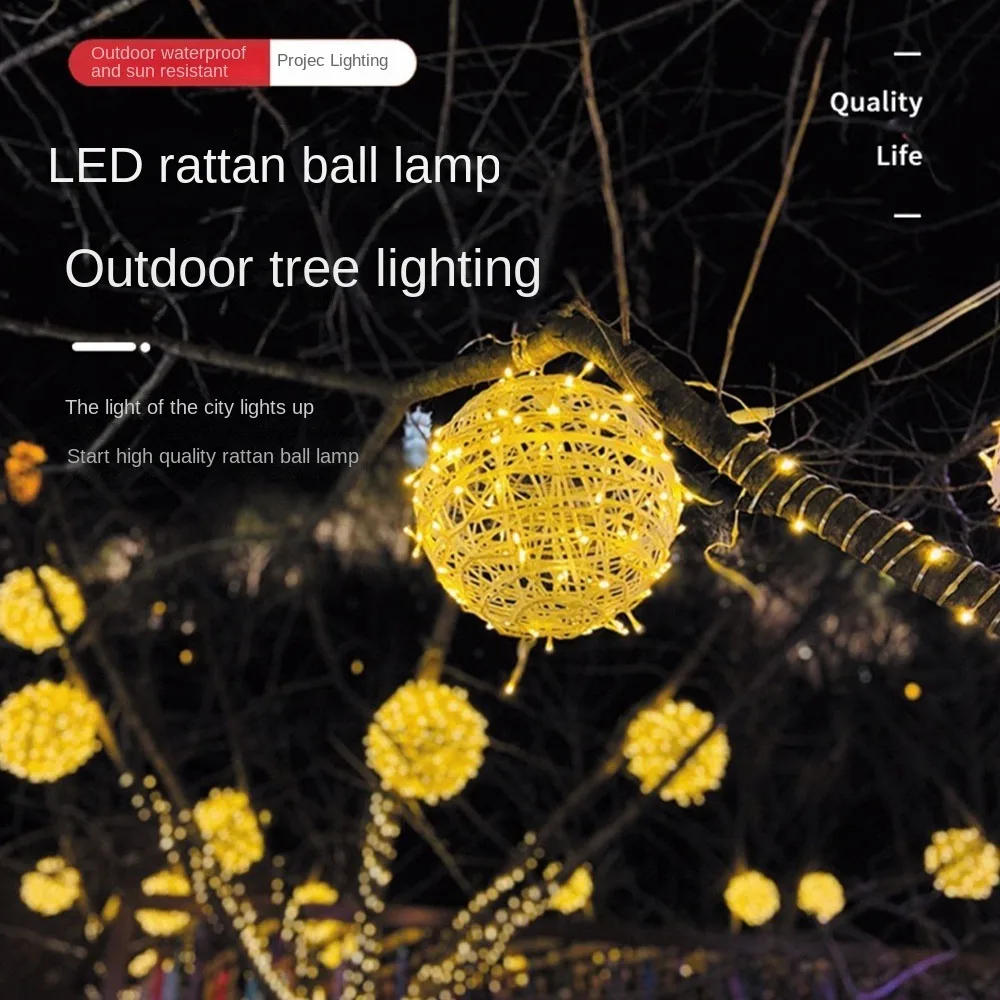 新年 20 センチメートルハンギングライト LED ライト複数の色籐ボール LED フェアリーライトストリングツリー