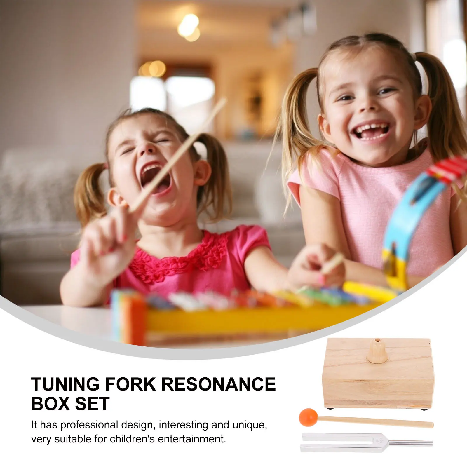 1Set 528Hz Tuning Fork Set Wooden Resonator Box Included Mallet for Sound Healing Relaxation Yoga Meditation Metaphysical Gifts