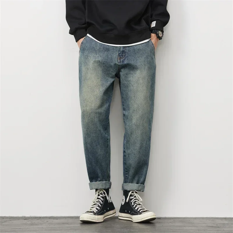 Spring and Autumn New Jean Trend Loose Casual Straight Leg Long Pants Denim Hombre Men Clothing Baggy Cargo Jeans