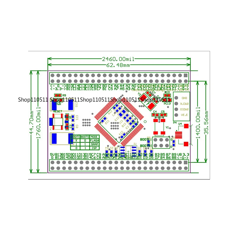 STM32F103VET6 الحد الأدنى للنظام، اللوحة الأساسية STM32 لوحة التطوير STM32F103 وحدة اللوحة الأساسية BCC