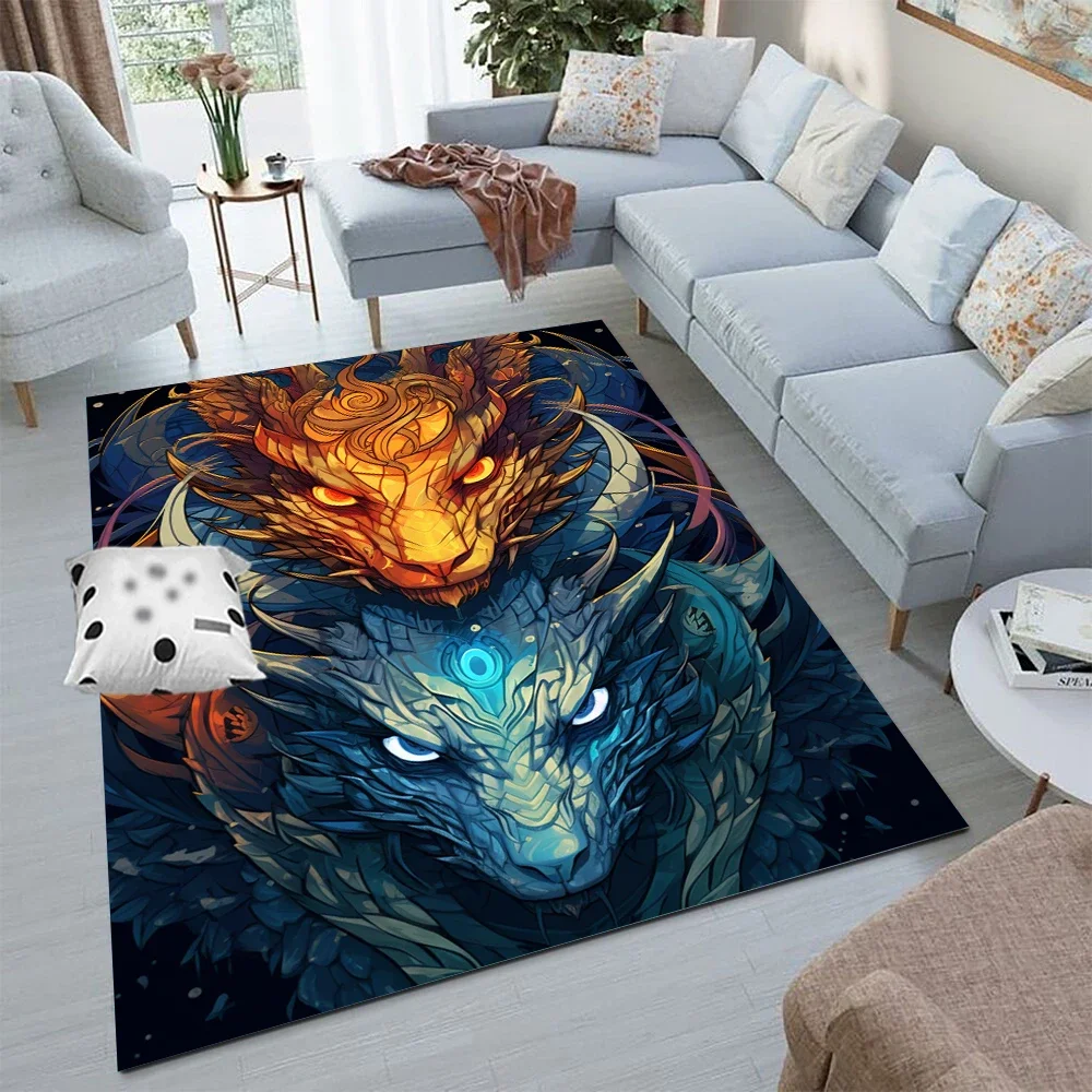 

Animal Art Carpet Chinese Dragon or Mythical Living Room Child Study Decoration Gifts Bed Area Rug Floor Mat