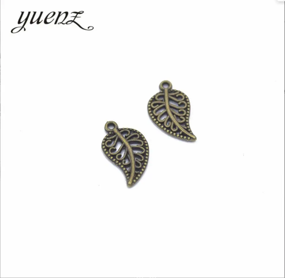 140pcs 17x9mm Tree Leaf Charms Pendants Earrings Necklace Bracelet Anklet Accessories for Jewelry Making Wholesale F0004