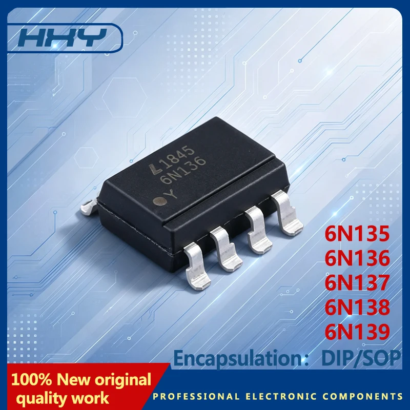 10 Pcs/Lot 6N135 6N136 6N137 6N138 6N139 DI-8 6N135S 6N136S 6N137S 6N138S 6N139S SOP-8 Optocouplers