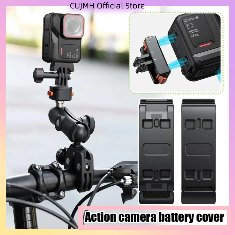 For Insta360 Ace Pro 2 Battery Cover Vertical Shooting Quick Release Adapter Aluminum Alloy Rust-proof Drop-proof Lightweight