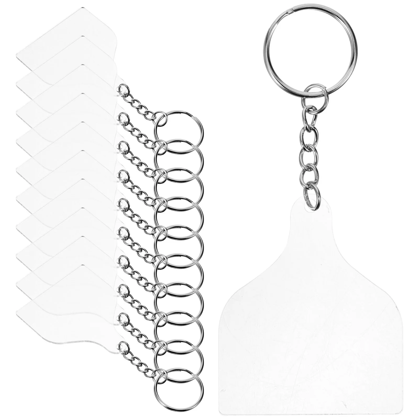 

30Sets Clear Acrylic Keychain Blanks DIY Sublimation Blank Key Rings Material Kit Milk Bottle Shape Portable Key Pendant Decor