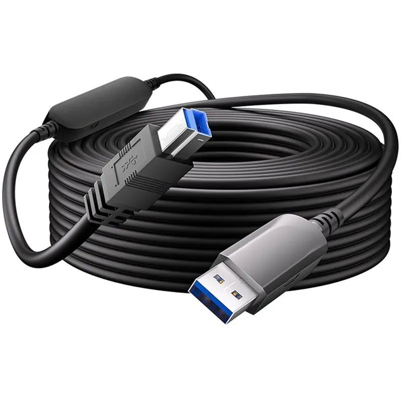 【RECOMMENDED】USB 10Gbps Fiber Optic Extension Cable USB3.2 A To B Active Optical Type A Male To Type B Male USB Cord USB Date Da