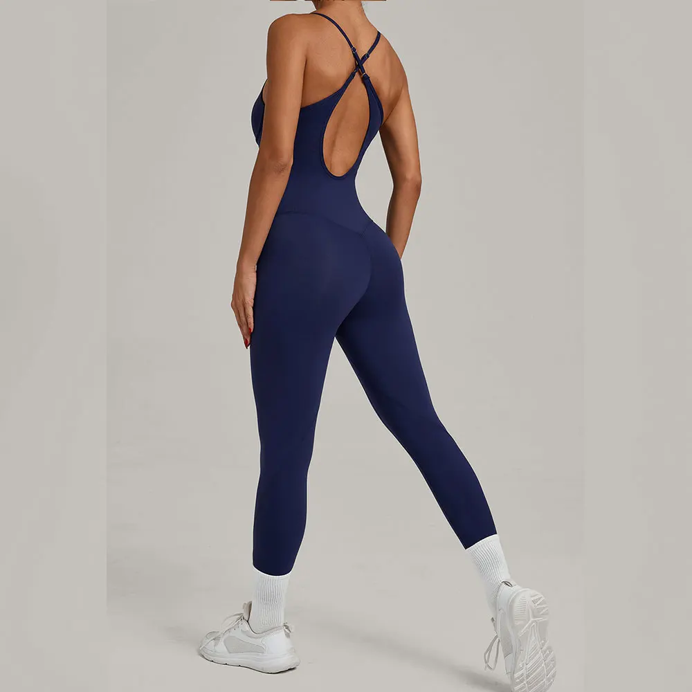 JUREN-mono deportivo para mujer, chándal deportivo para correr, traje de Yoga de una pieza, conjunto sin espalda, peleles, ropa de gimnasio