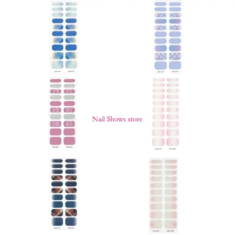 

E0BC Long lasting Gel Wraps Achieve Beautiful Nails Art Decoration for Women