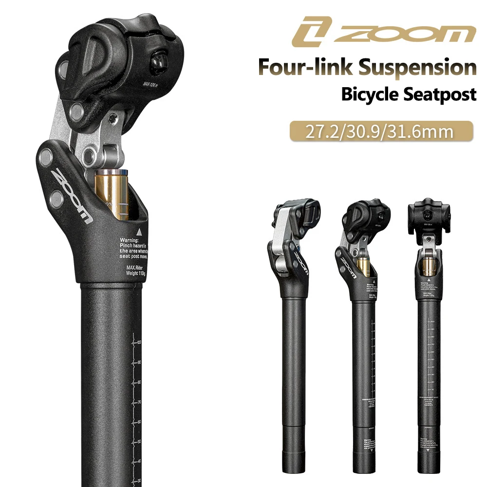 

ZOOM Aluminum Alloy MTB Mountain Bicycle Saddle Tube Cycling Seatpost Fou-Link Suspension Bike Seat Post 30.9mm/31.6mm