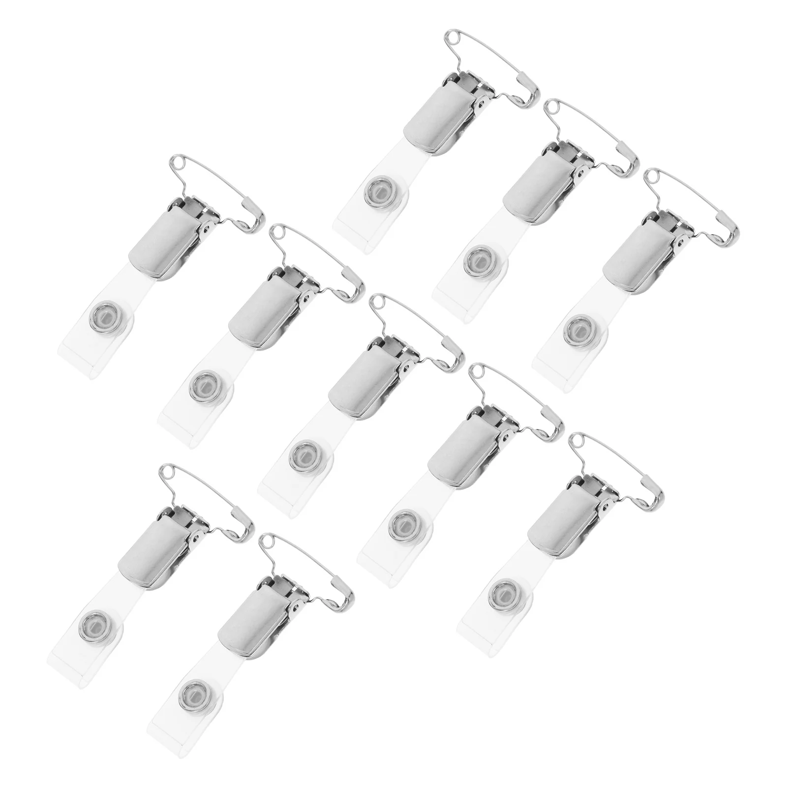 

10Pcs Id Badge Clips Metal Badge Holder Compact Name Tag Clip for Id Cards Cruise Conference Work Settings