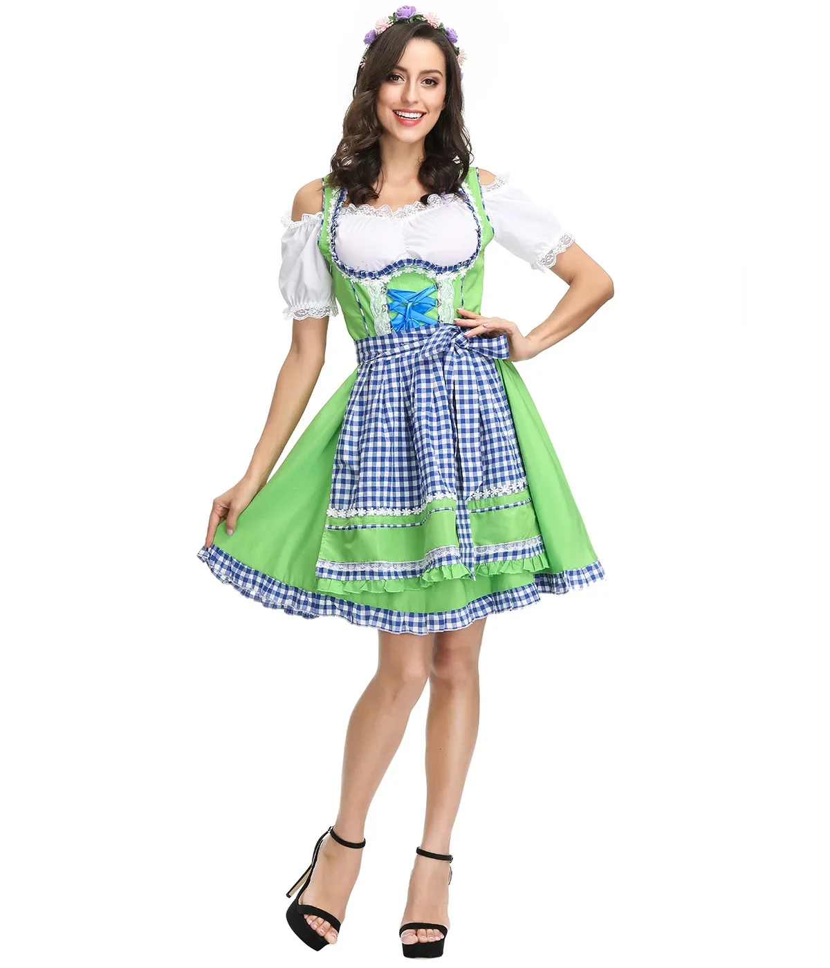 Novo alemão oktoberfest traje bar cerveja empregada traje tradicional bávaro empregada doméstica traje fantasia vestido