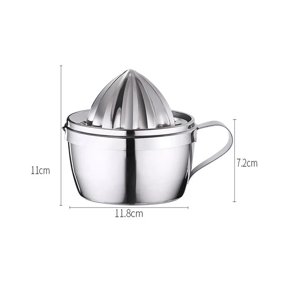 Manual Juicer Stainless Steel Fruit Squeezer Portable Cone Shape Lemon Orange Juice Maker Residue Filter Manual Juicer