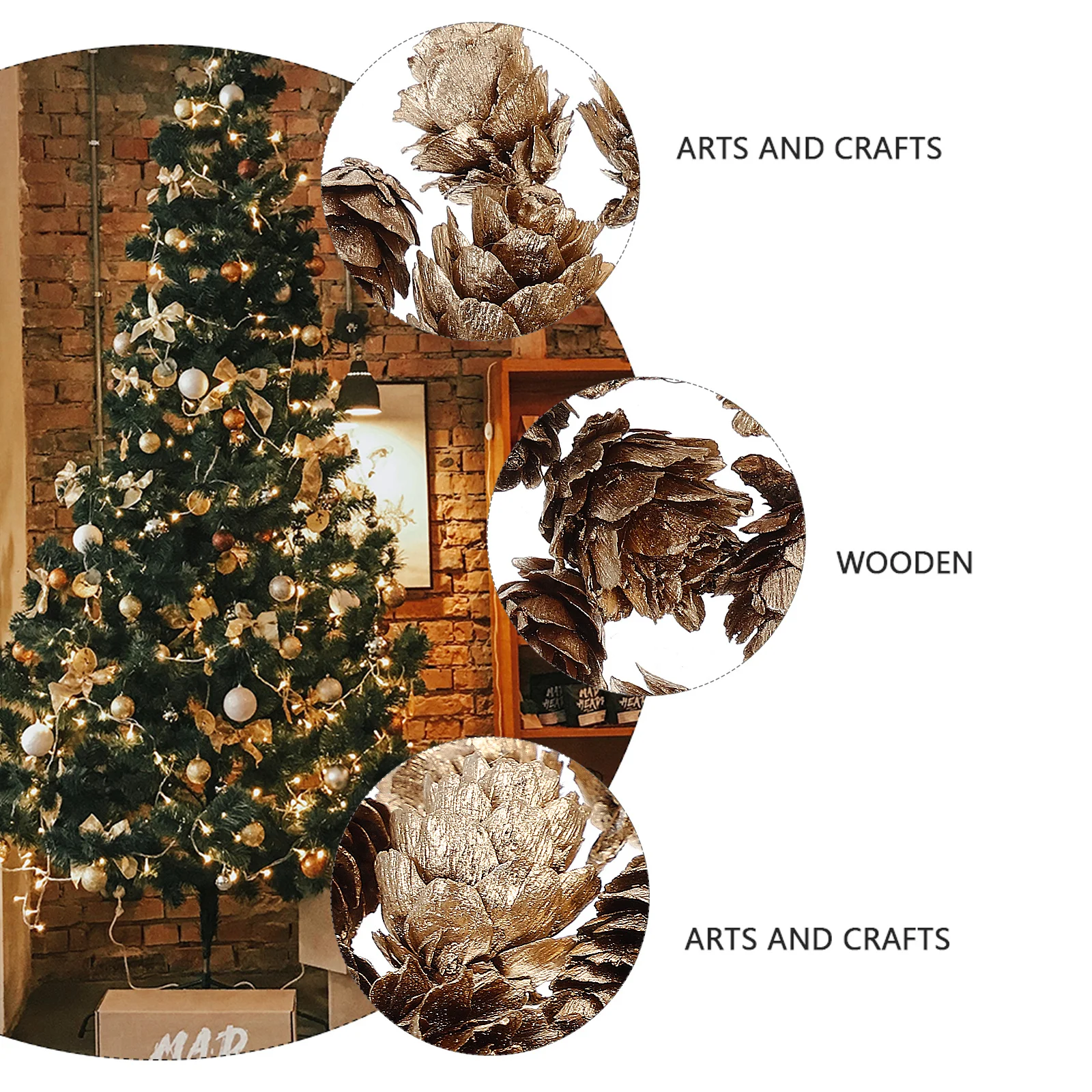 

1Set Artificial Pinecones Christmas Decoration 20 Pieces Fake Pine Cone DIY Accessories Festive Craft Supplies