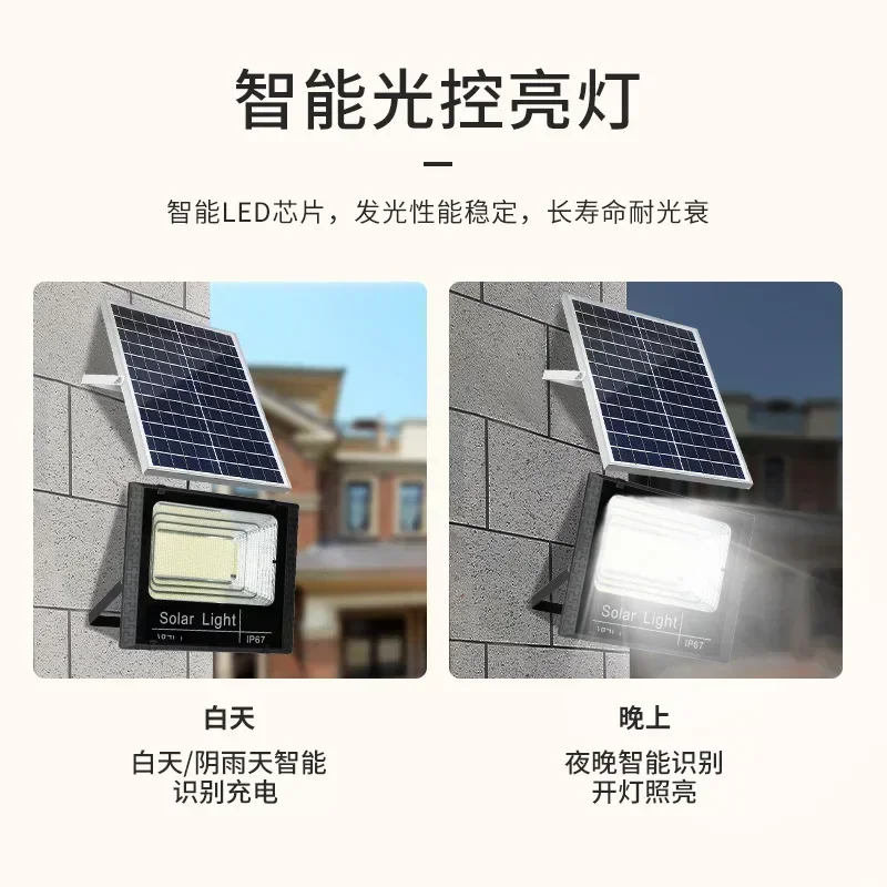 Imagem -02 - Impermeável Controle Remoto Solar Powered Spotlight Luzes de Inundação Solares ao ar Livre Villa e Iluminação Pública Ângulo Ajustável Ip67 501100w