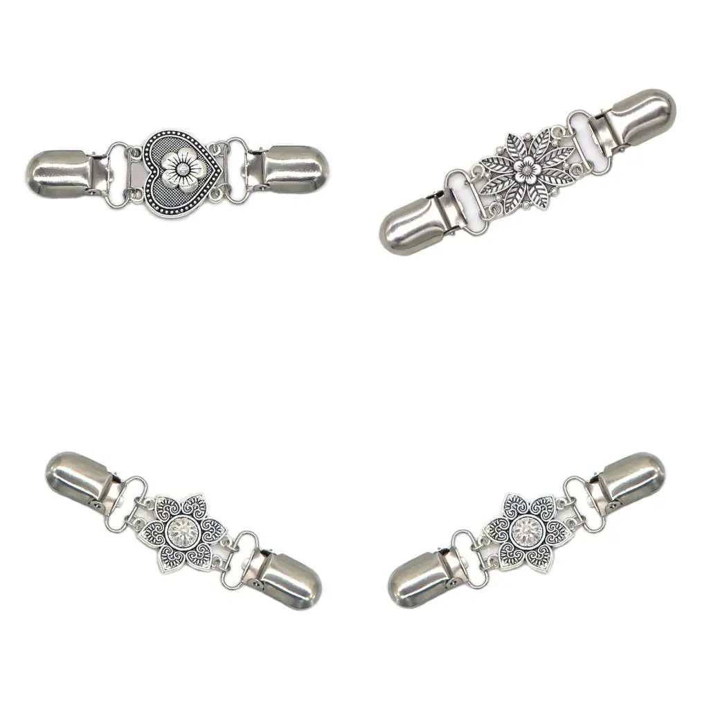 

652F Unique Flower Decoration Clip Stylish Women's Attires Clip Comfortable Shawl Pin Head Accessory for Cold Weather