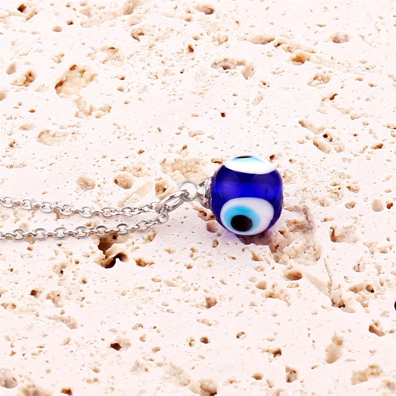 Fashion Blue Evil Eye Choker Necklace for Women Lucky Turkish Jewelry Copper Clavicle Chain Party Wish Card Gift Collar