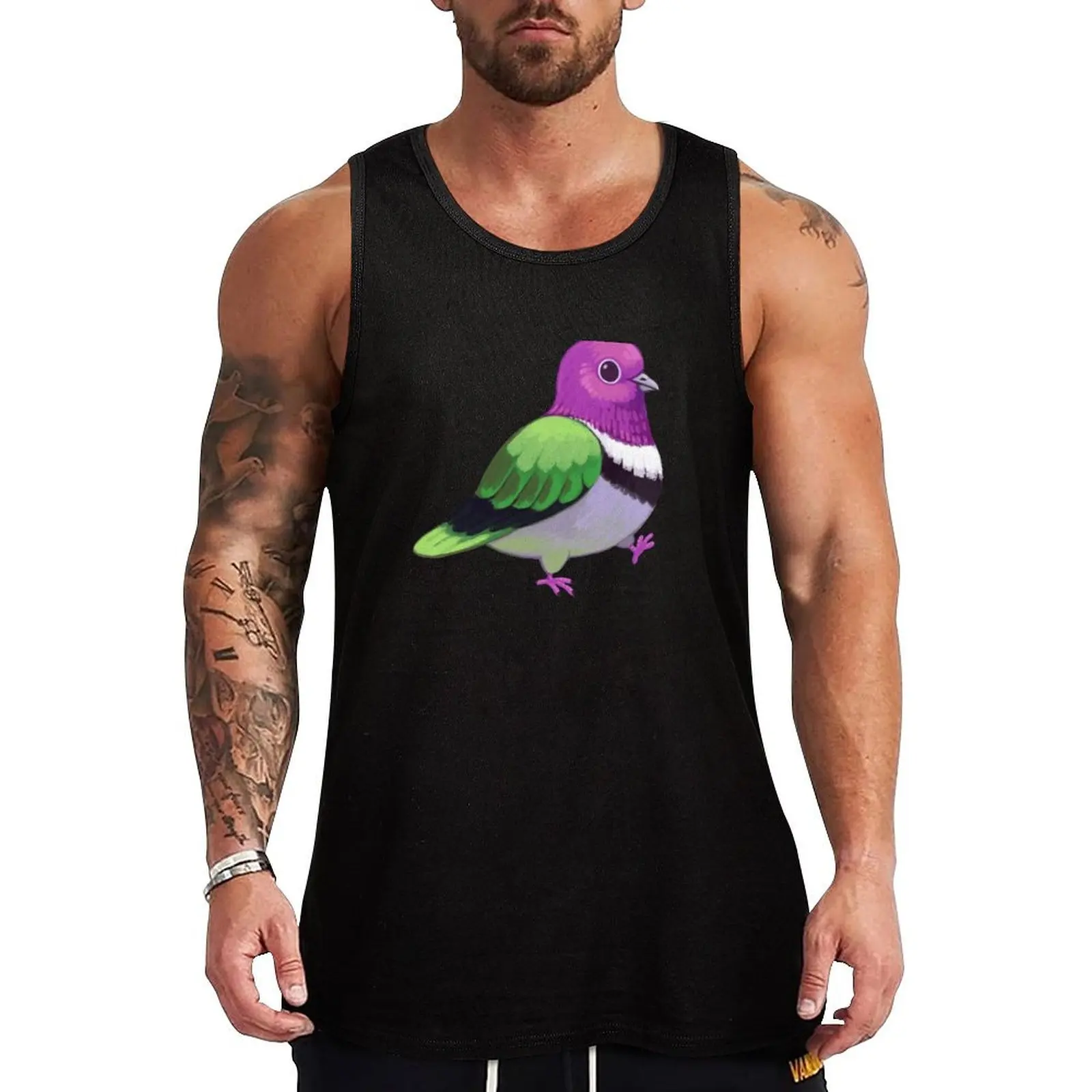 Pride Birds: Pink Headed Fruit Dove Tank Top Male clothes sports clothes for men