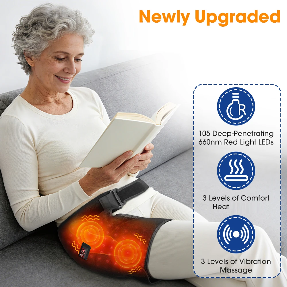 Lower Back Hip Thighs Heating Pad Physical Massager 105 Pieces 660nm Red Light Beads Heated Hip Support Brace Belt for Sciatica