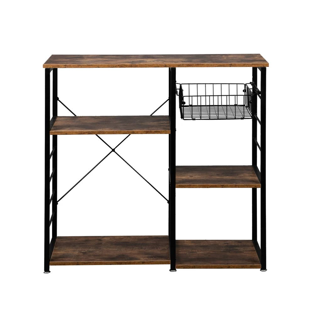 

3-Tier Industrial Kitchen Baker's Rack Utility Microwave Oven Stand Storage Cart Workstation Shelf, Vintage