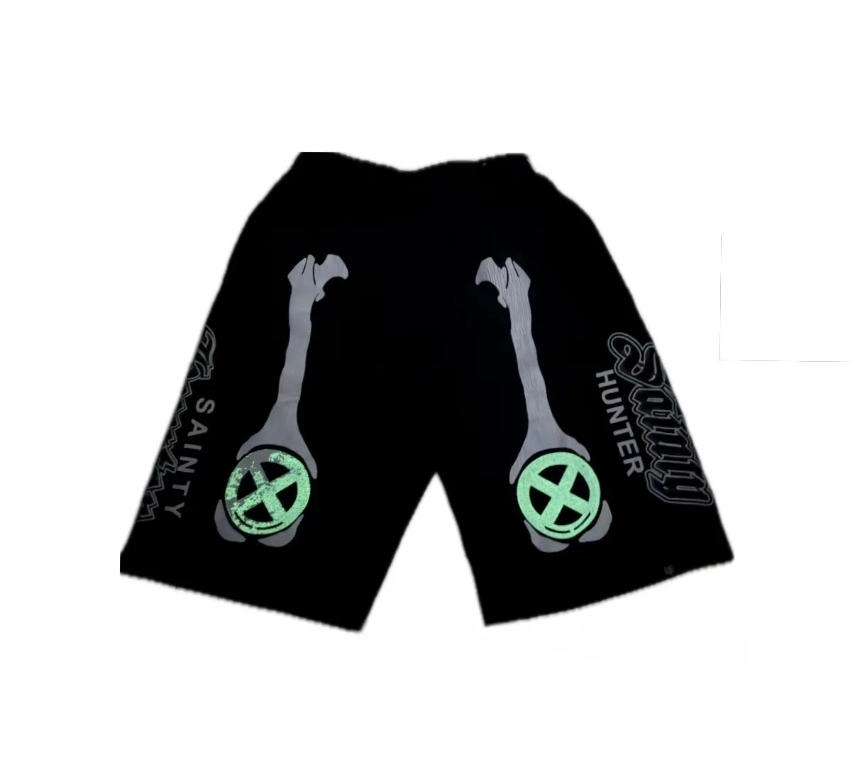 Luminous Cross-Border SAINT Mxxxxxx Collaborative Functional Style Printed Five-Quarter Washed Short Pants Loose mid Waist Co...