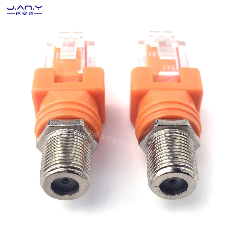 RJ45 metric to inch threaded cable TV F female network crystal head to BNC coaxial cable line finder