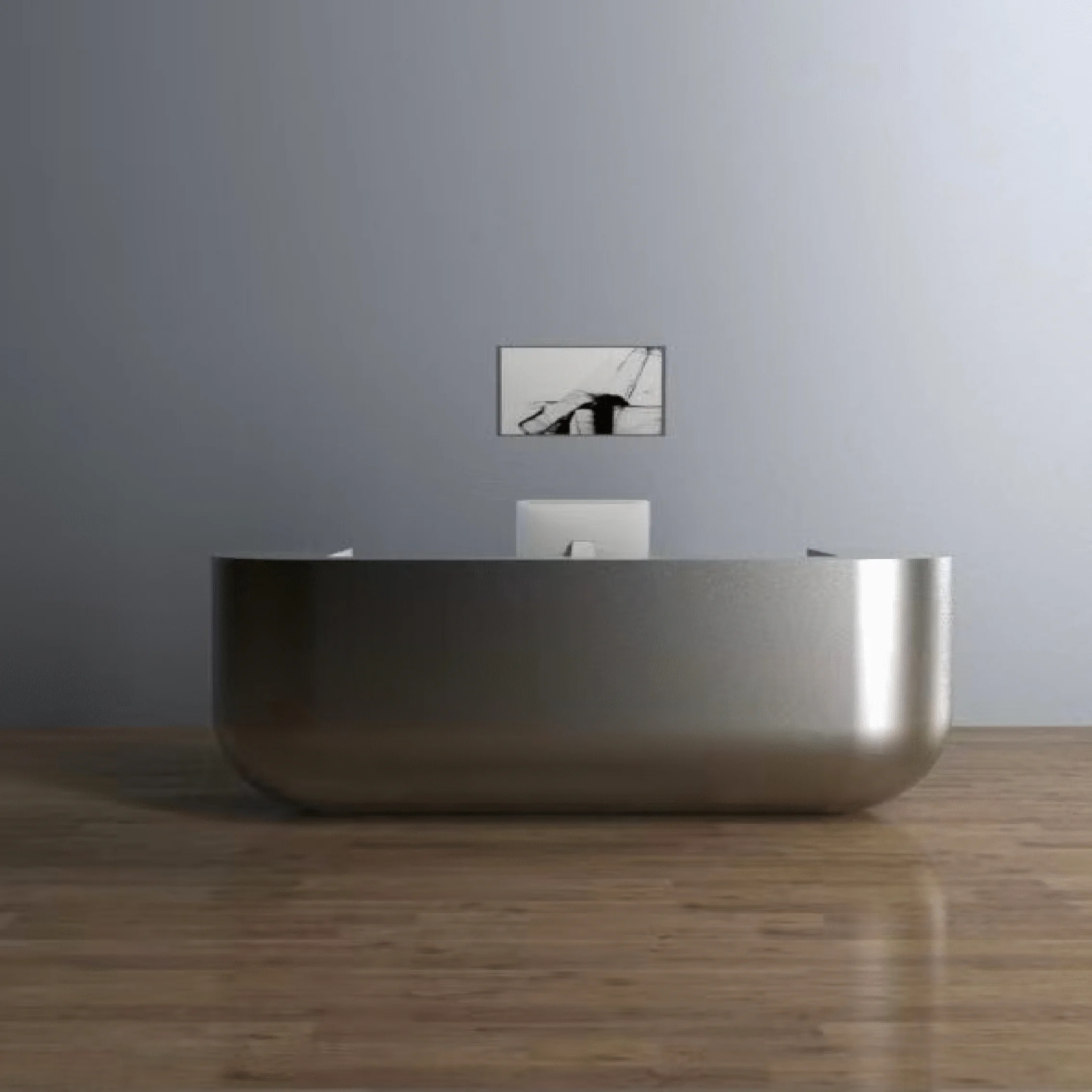& Custom Irregular Stainless Steel Reception Desk Modern Simple Salon Front Desk Hotel Lobby Bar Counter Cashier Desk Ome