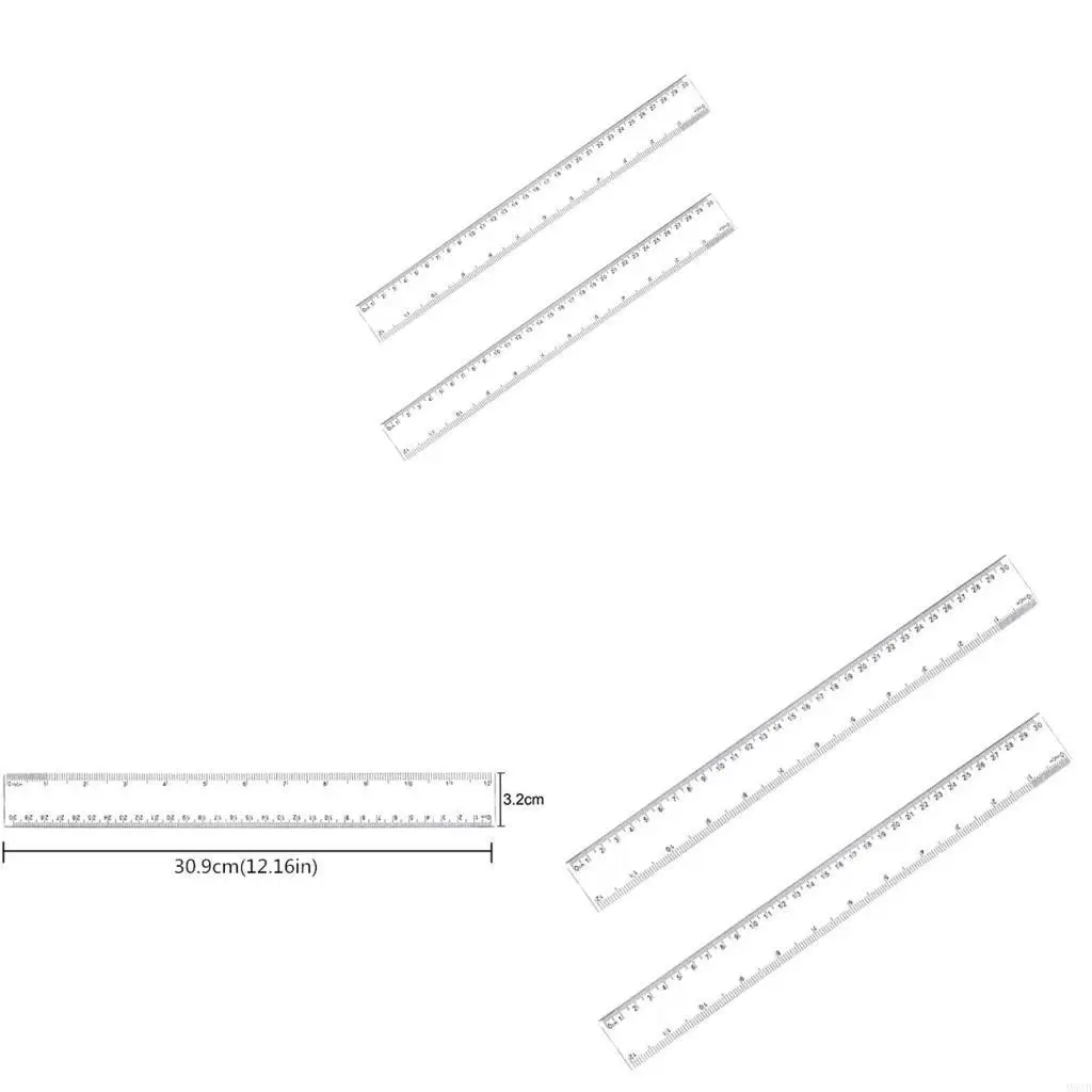 M5TB 2PCS Clear Acryl gerade Herrscher