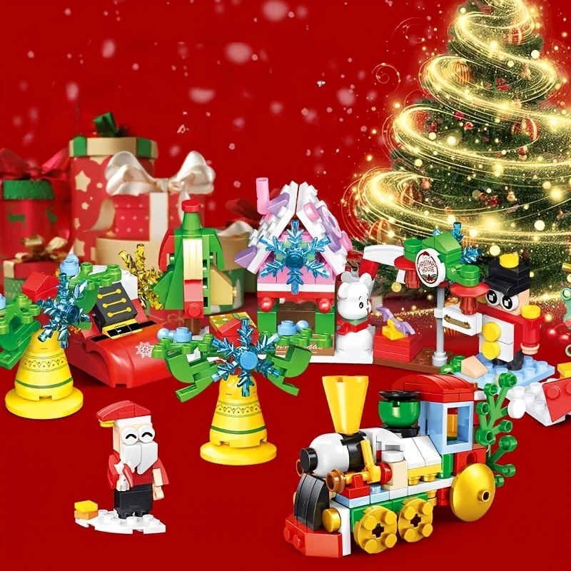 24-in-1 Christmas Advent Calendar Building Set Assembly Model Kit DIY Construction Toy Christmas Advent Calendar Gifts for Kids