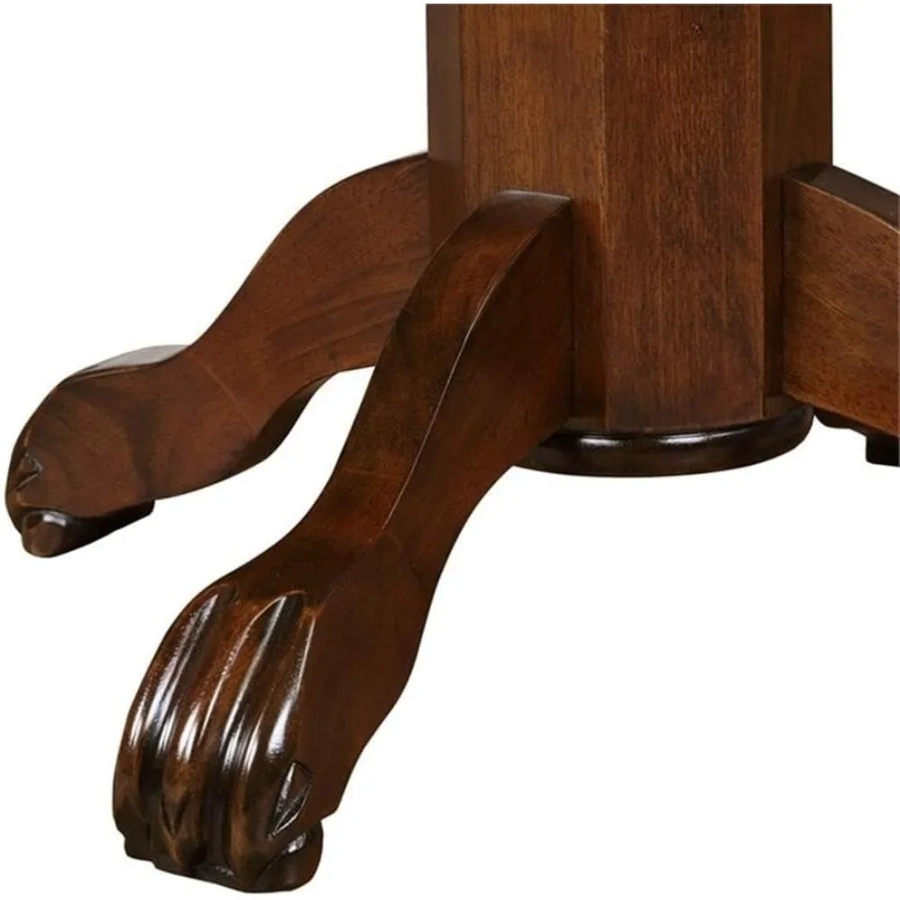 BOWERY HILL Tavolo da pub tradizionale in legno con artigli e piedini a sfera in cappuccino