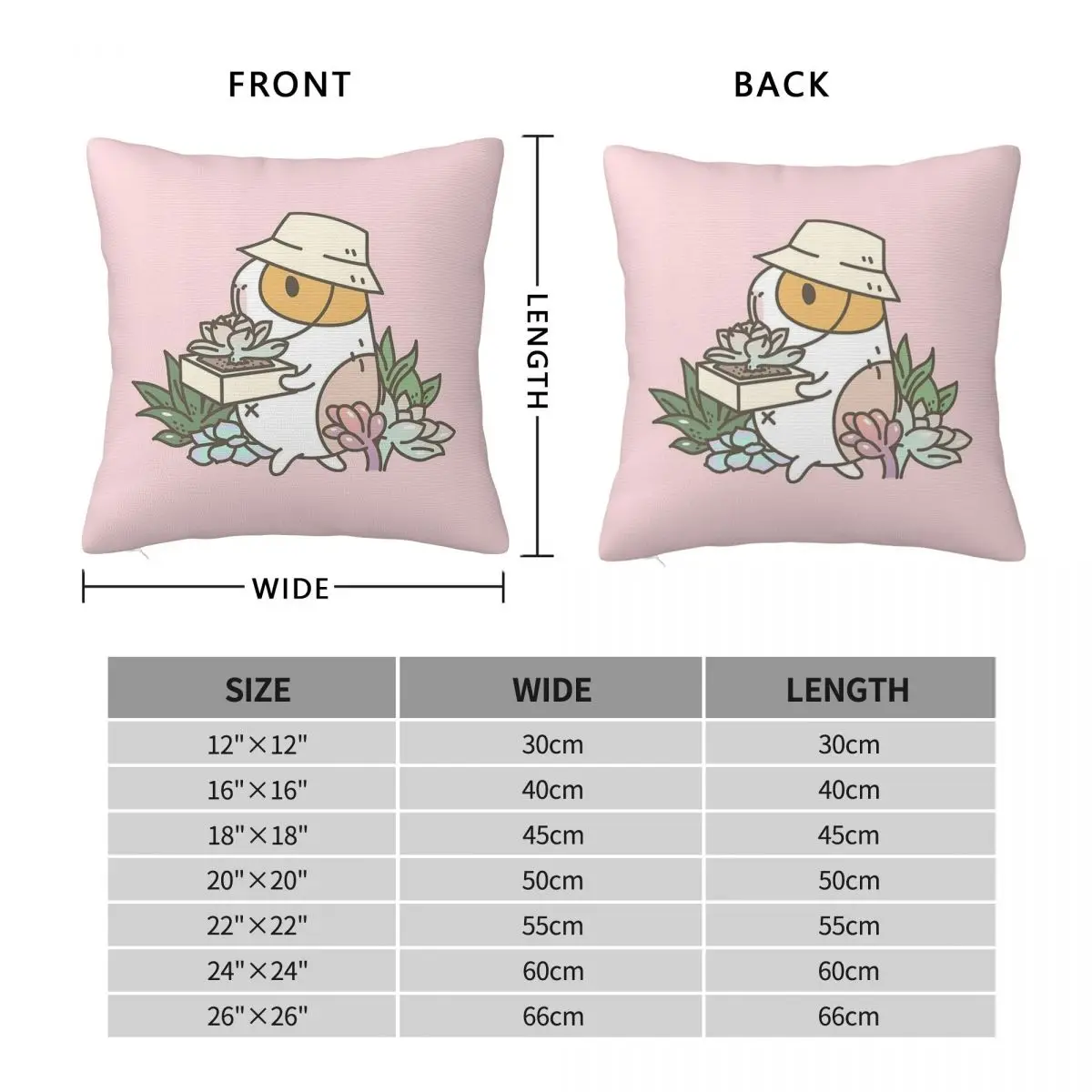 Guinea Pig Succulent Love Square Pillowcase Polyester Linen Velvet Creative Zip Decorative Pillow Case Home Cushion Cover 45x45