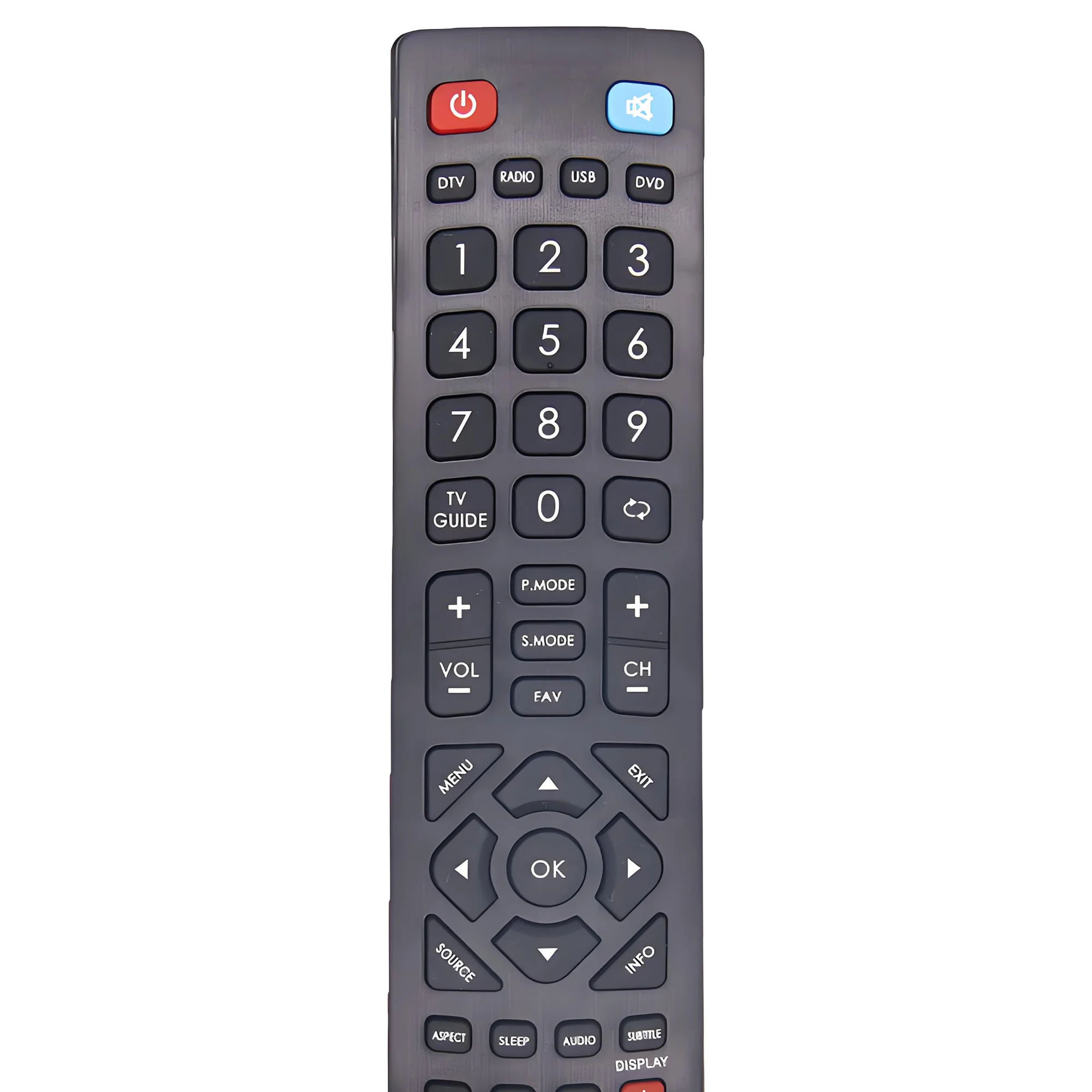 Zapasowy pilot zdalnego sterowania, kompatybilny z telewizorami BLAUPUNKT Technika FHD 22F22B-FHD, 24E21B-FHD, 24F22B-HD/DVD, 24F22W-HD/DVD. — zdjęcie produktu 3