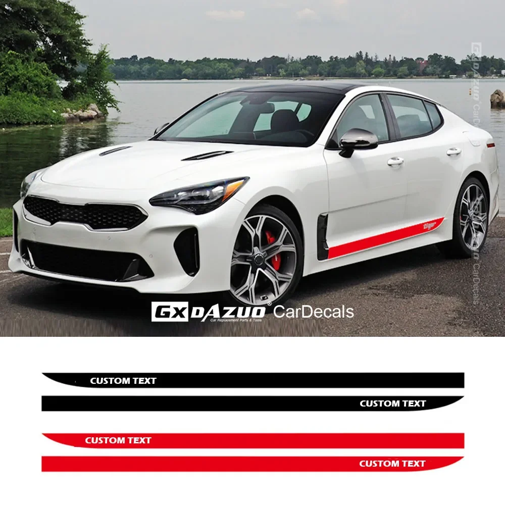 

2013-2023 наклейка на боковую юбку двери автомобиля для KIA Stinger, декор кузова, виниловая наклейка, гоночные спортивные полосы, автоаксессуары