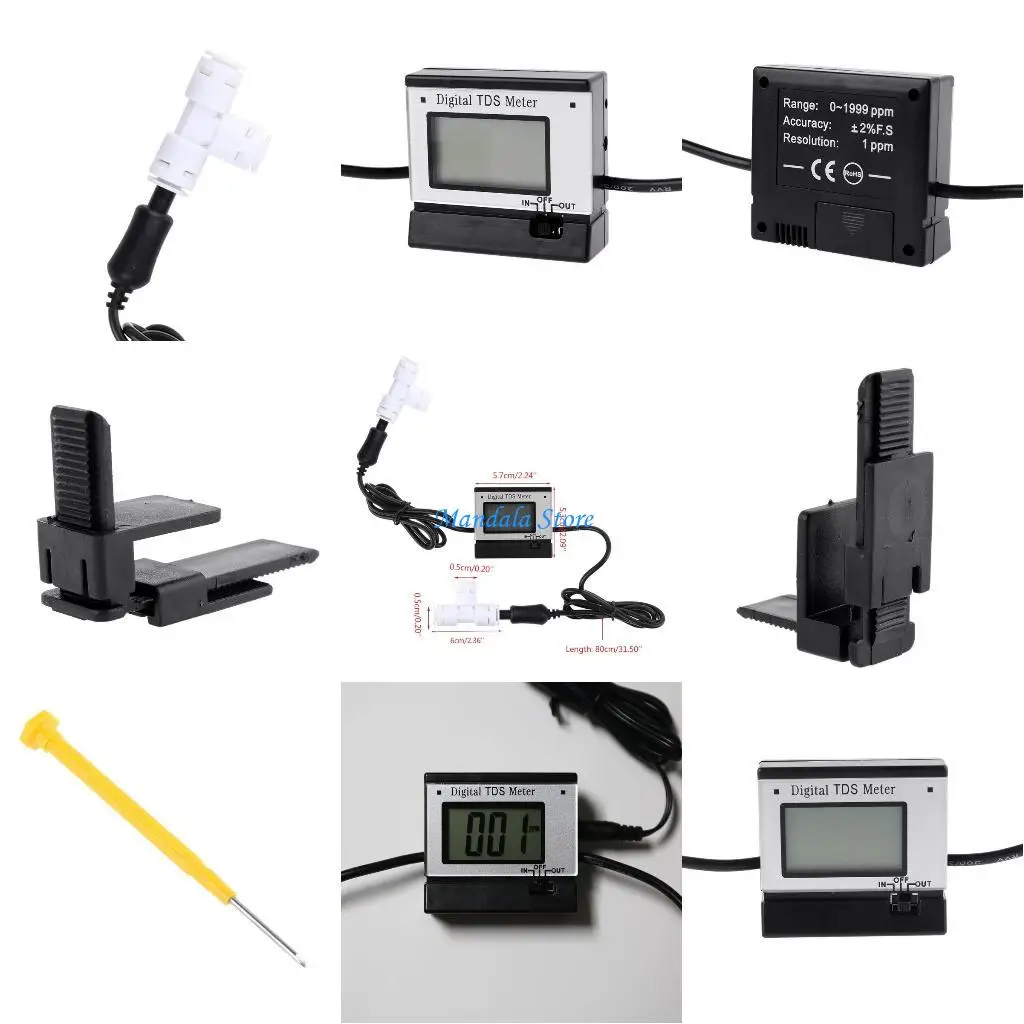 

U2JC Dual Way High Level Meter 0-1999PPM Digital Water Quality Monitor Tester Probe 1mg/L PPM Accuracy +/-2%