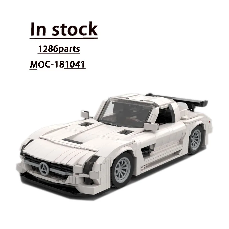 MOC- 181041   Neue weiße Supercar Montage Nähte Baustein Modell 1286 Teile Junge Weihnachten Bausteine Spielzeug Geschenk